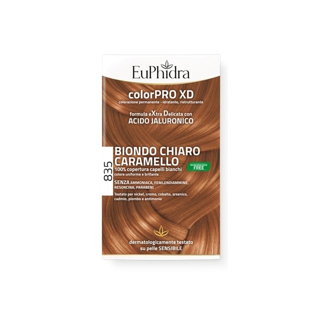 EUPHIDRA COLORPRO GEL COLORANTE CAPELLI XD 835 CARAMELLO 50 ML + ATTIVANTE + BALSAMO + GUANTI EUPHIDRA COLORPRO GEL COLORANTE CAPELLI XD 835 CARAMELLO 50 ML + ATTIVANTE + BALSAMO + GUANTI