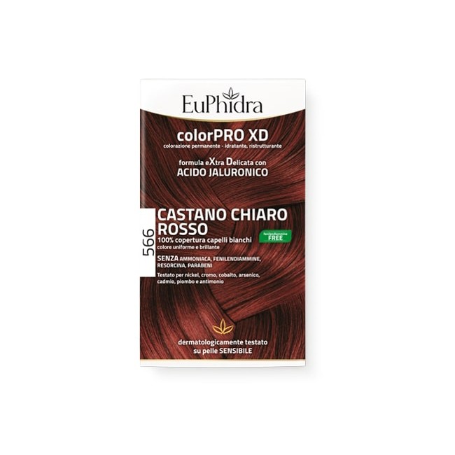Confezione contenente Euphidra Colorpro XD Gel Colorante per Capelli Castano Chiaro Rosso 566 Confezione contenente Euphidra Colorpro XD Gel Colorante per Capelli Castano Chiaro Rosso 566
