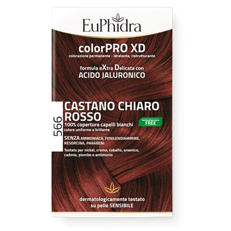 Confezione contenente Euphidra Colorpro XD Gel Colorante per Capelli Castano Chiaro Rosso 566 Confezione contenente Euphidra Colorpro XD Gel Colorante per Capelli Castano Chiaro Rosso 566