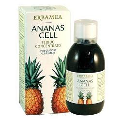 Flacone da 250 ml di Erbamea Ananas Concentrato Fluido, integratore drenante e anticellulite.