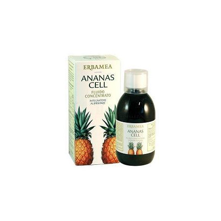 Flacone da 250 ml di Erbamea Ananas Concentrato Fluido, integratore drenante e anticellulite.