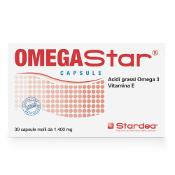 Confezione da 30 capsule di Stardea Omegastar Integratore Di Acidi Grassi EPA e DHA Per Salute Cardiovascolare.