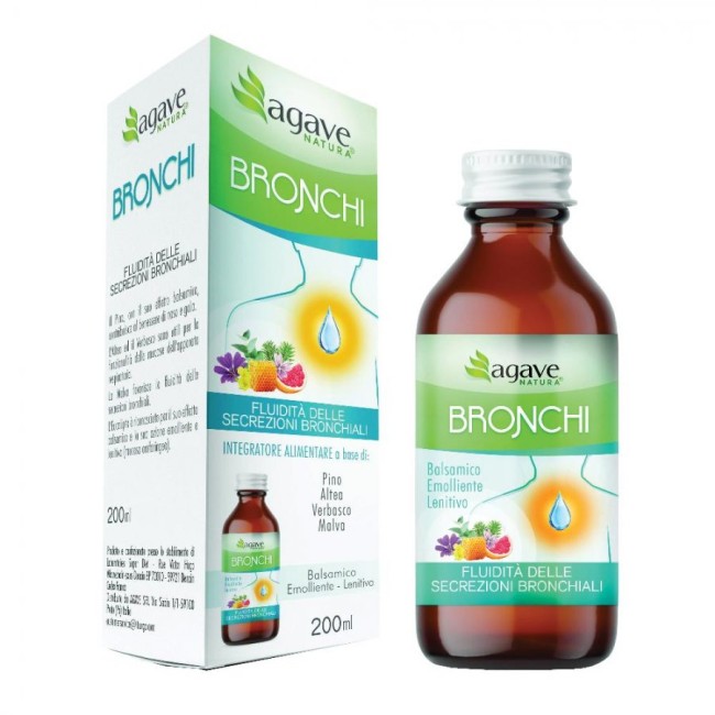 Flacone da 200 Ml di Agave Natura Sciroppo Bronchi per la tosse grassa. Flacone da 200 Ml di Agave Natura Sciroppo Bronchi per la tosse grassa.