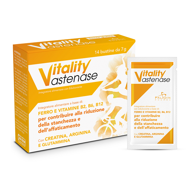 Confezione da 14 buste di Vitality Astenase Integratore Energetico Per Attività Sportiva. Confezione da 14 buste di Vitality Astenase Integratore Energetico Per Attività Sportiva.