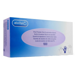 ALVITA GUANTI IN VINILE SENZA POLVERE TAGLIA S 100 PEZZI