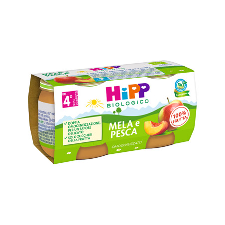 Hipp Bio Omogeneizzato Mela-pesca 2 X 80 G Hipp Bio Omogeneizzato Mela-pesca 2 X 80 G