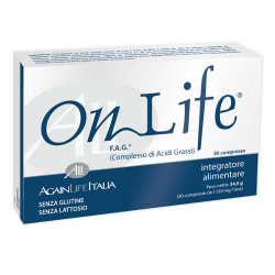 Confezione da 30 compresse di Onlife, integratore di EPA e DHA per il benessere generale.