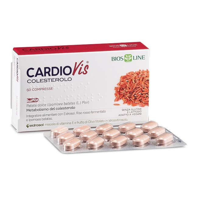 Confezione da 60 compresse di Cardiovis colesterolo, utile per abbassare i livelli di colesterolo Confezione da 60 compresse di Cardiovis colesterolo, utile per abbassare i livelli di colesterolo