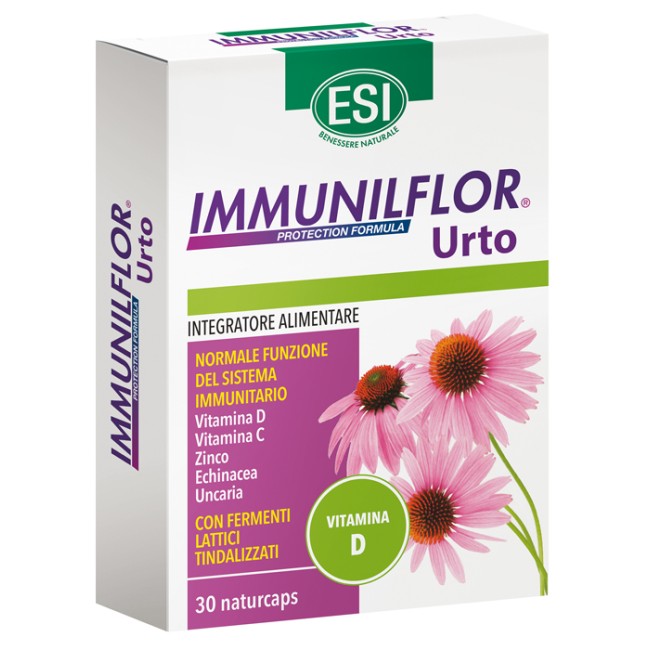 Confezione da 30 capsule di Esi Immunilflor integratore per il sistema immunitario con vitamina D Confezione da 30 capsule di Esi Immunilflor integratore per il sistema immunitario con vitamina D