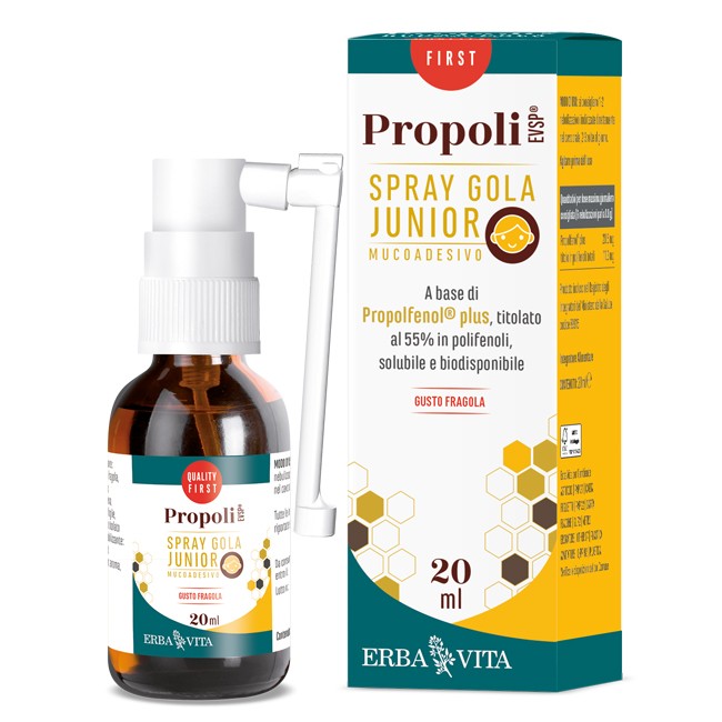 PROPOLI EVSP SPRAY GOLA JUNIOR GUSTO FRAGOLA 20 ML PROPOLI EVSP SPRAY GOLA JUNIOR GUSTO FRAGOLA 20 ML