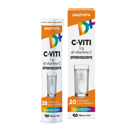 DAILYVIT+ C VITI 1G DI VITAMINA C EFFERVESCENTE 20 COMPRESSE DAILYVIT+ C VITI 1G DI VITAMINA C EFFERVESCENTE 20 COMPRESSE