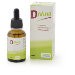 Flacone da 30 ml di DiVina, integratore per ossa, denti e sistema immunitario.
