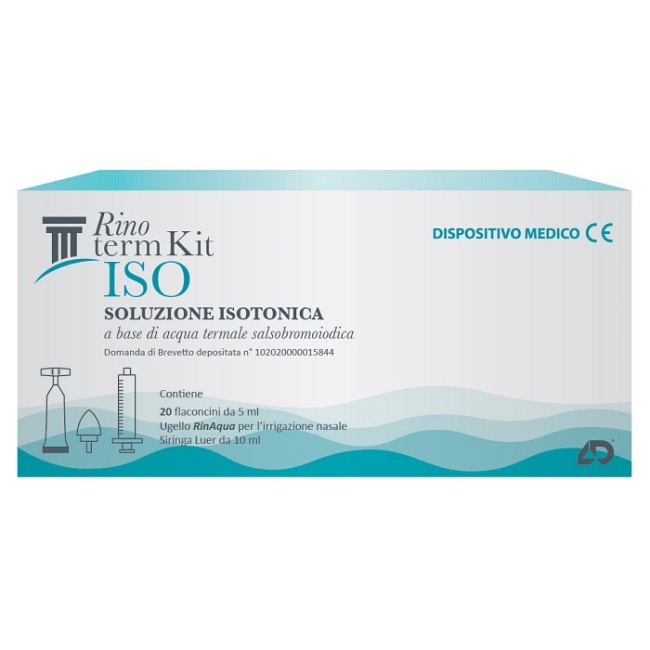 RINOTERM KIT ISO 20 FLACONCINI DA 5 ML + UGELLO RINAQUA PER IRRIGAZIONE NASALE + SIRINGA DA 10 ML RINOTERM KIT ISO 20 FLACONCINI DA 5 ML + UGELLO RINAQUA PER IRRIGAZIONE NASALE + SIRINGA DA 10 ML