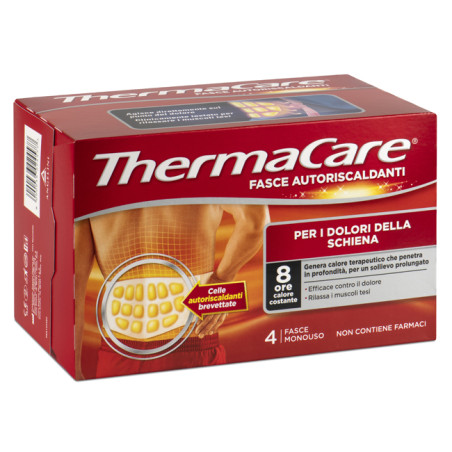 Confezione da 4 pezzi di Thermacare fascia autoriscaldante per il mal di schiena.