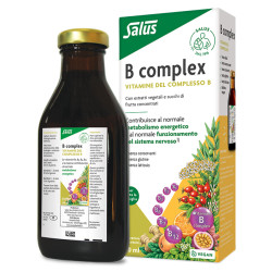 Flacone da 250 ml di Salus B Complex, integratore di vitamine B per energia e difese immunitarie.