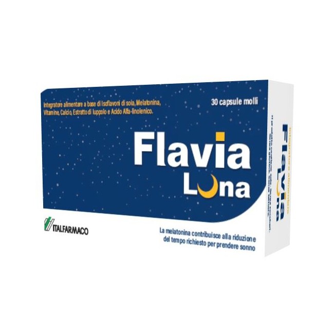 Confezione da 30 capsule di Flavia Luna integratore per il benessere della donna in menopausa Confezione da 30 capsule di Flavia Luna integratore per il benessere della donna in menopausa