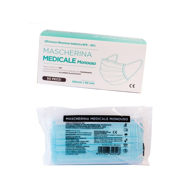 MASCHERINA MEDICALE MONOUSO 50 PEZZI MASCHERINA MEDICALE MONOUSO 50 PEZZI