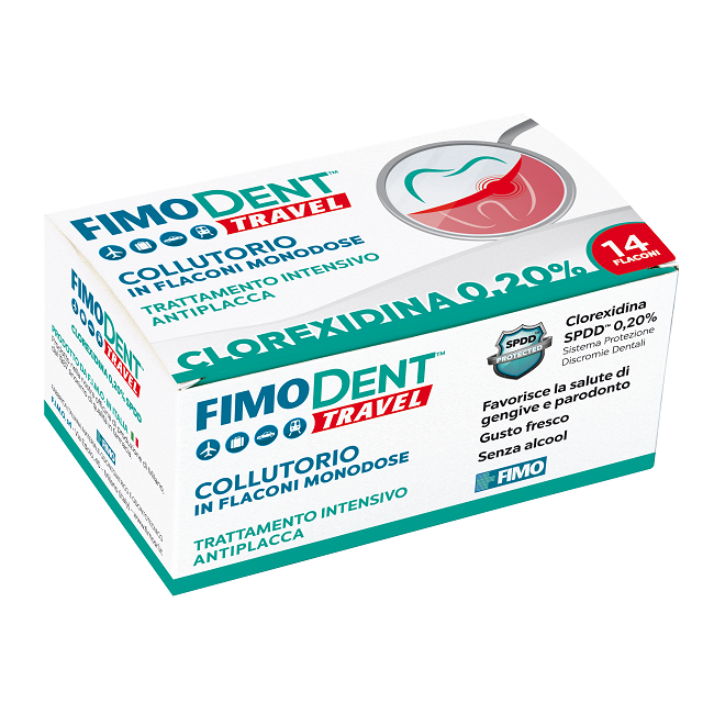FIMODENT TRAVEL COLLUTORIO CLOREXIDINA SPDD 0,20% 14 FLACONCINI MONODOSE 10 ML FIMODENT TRAVEL COLLUTORIO CLOREXIDINA SPDD 0,20% 14 FLACONCINI MONODOSE 10 ML