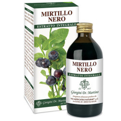 Flacone da 200 ml di Dr. Giorgini Mirtillo Nero Estratto Integrale per il benessere delle gambe e delle vie urinarie.