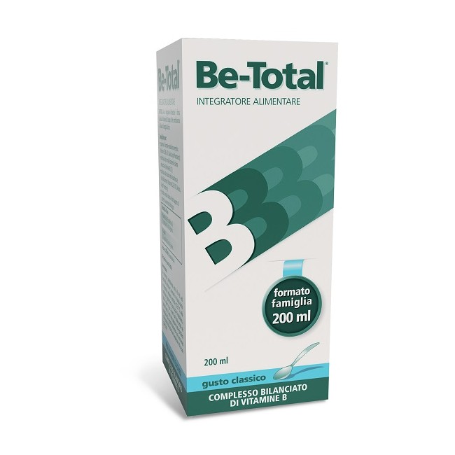 Flacone da 200 ml di Be-Total Sciroppo classico, integratore contro la stanchezza fisica e mentale. Flacone da 200 ml di Be-Total Sciroppo classico, integratore contro la stanchezza fisica e mentale.