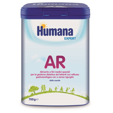 Confezione da 700 grammi di Humana AR Expert, latte per bambini con reflusso gastroesofageo. Confezione da 700 grammi di Humana AR Expert, latte per bambini con reflusso gastroesofageo.