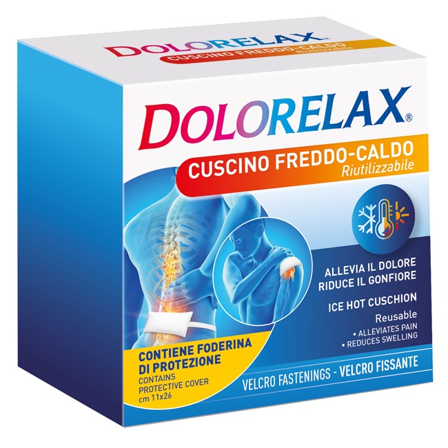 DOLORELAX ICE HOT CUSCINO RIUTILIZZABILE CON VELCRO FISSANTE 11X26 CM DOLORELAX ICE HOT CUSCINO RIUTILIZZABILE CON VELCRO FISSANTE 11X26 CM