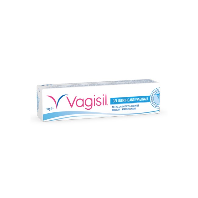 Tubetto da 30 grammi di Vagisil gel lubrificante per secchezza vaginale. Tubetto da 30 grammi di Vagisil gel lubrificante per secchezza vaginale.