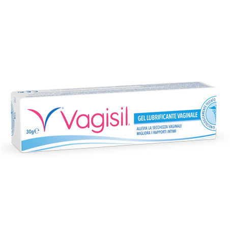 Tubetto da 30 grammi di Vagisil gel lubrificante per secchezza vaginale.