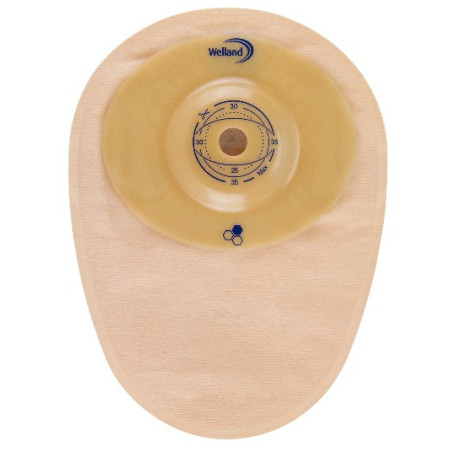 SACCA PER COLOSTOMIA WELLAND AURUM PROFILE COLO MIDI OPACA RITAGLIABILE DIAMETRO 13-35 MM INIZIO CONVESSITA' 35 MM 10 PEZZI