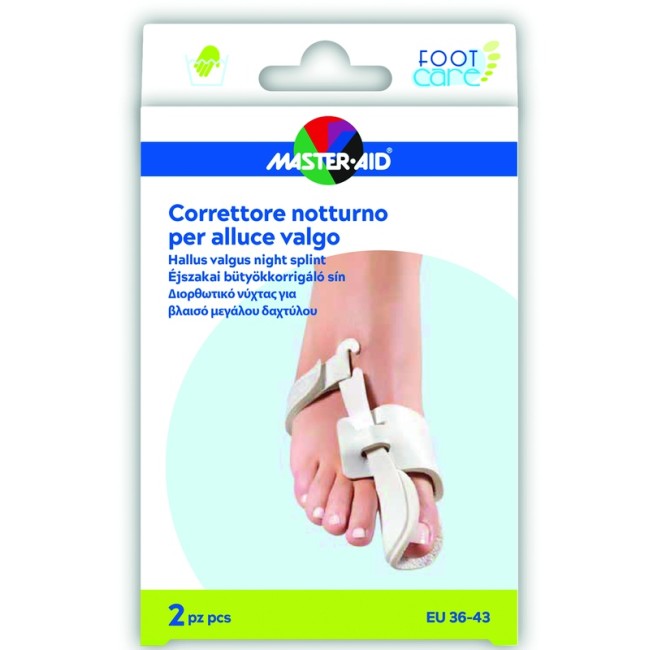 CORRETTORE NOTTE ALLUCE VALGO MASTER-AID FOOTCARE 36-43 2 PEZZI D10 CORRETTORE NOTTE ALLUCE VALGO MASTER-AID FOOTCARE 36-43 2 PEZZI D10