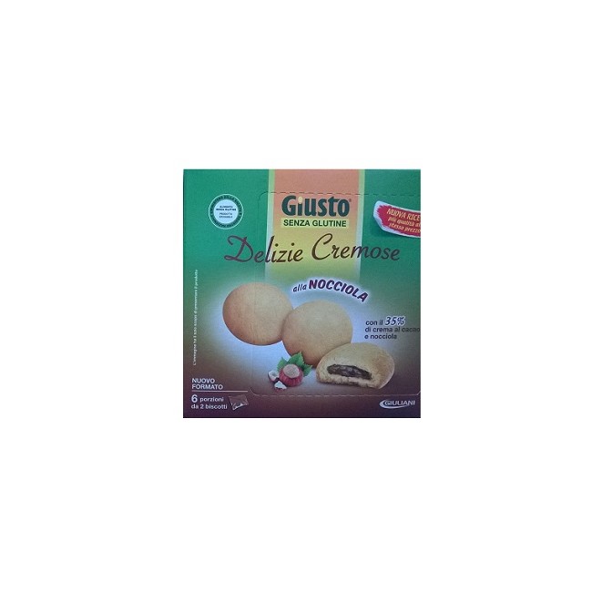 GIUSTO SENZA GLUTINE DELIZIE CREMOSE AL CACAO NOCCIOLA 180 G GIUSTO SENZA GLUTINE DELIZIE CREMOSE AL CACAO NOCCIOLA 180 G