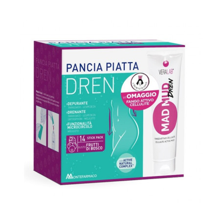 PANCIA PIATTA DREN FRUTTI DI BOSCO 14 BUSTINE STICK PACK + FANGO ATTIVO CELLULITE 100 ML OMAGGIO PANCIA PIATTA DREN FRUTTI DI BOSCO 14 BUSTINE STICK PACK + FANGO ATTIVO CELLULITE 100 ML OMAGGIO