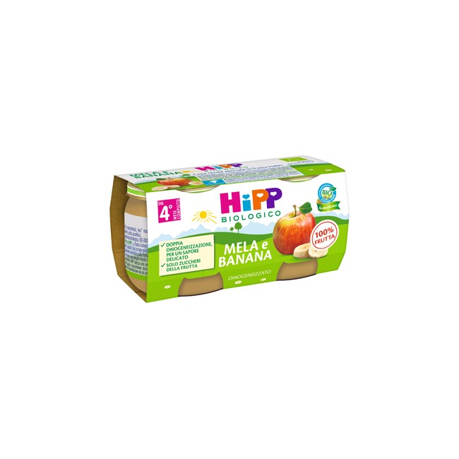 HIPP BIO OMOGENEIZZATO MELA/BANANA 2X80 G HIPP BIO OMOGENEIZZATO MELA/BANANA 2X80 G