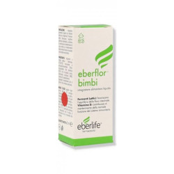 Flacone da 5 ml di Eberflor Bimbi, integratore per salute intestinale e immunitaria.