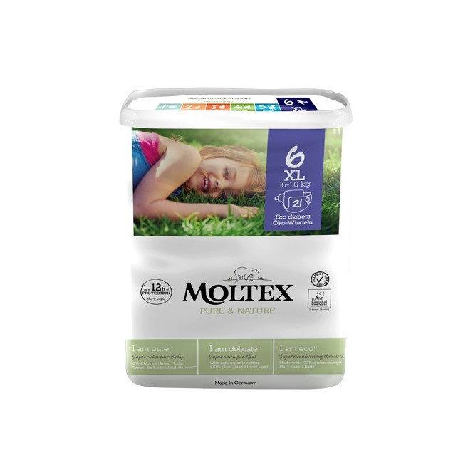 Pannolini Moltex Pure & Nature Extra Large Tg 13-18 Kg 6 Pezzi