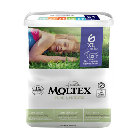 Pannolini Moltex Pure & Nature Extra Large Tg 13-18 Kg 6 Pezzi
