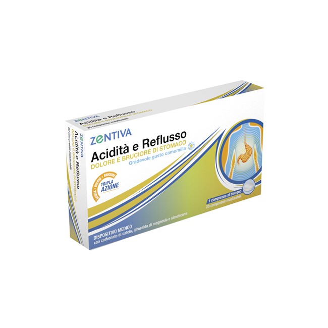 ZENTIVA ACIDITA' REFLUSSO 20 COMPRESSE MASTICABILI ZENTIVA ACIDITA' REFLUSSO 20 COMPRESSE MASTICABILI