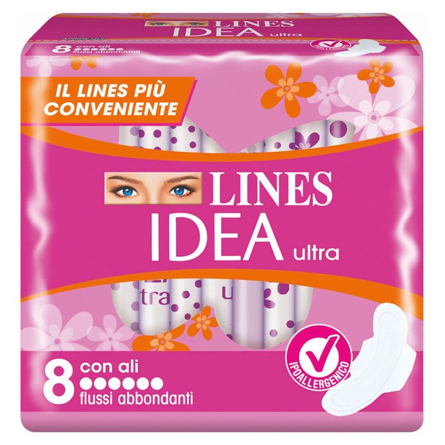 IDEA ULTRA ASSORBENTE FLUSSI ABBONDANTI CON ALI 8 PEZZI IDEA ULTRA ASSORBENTE FLUSSI ABBONDANTI CON ALI 8 PEZZI