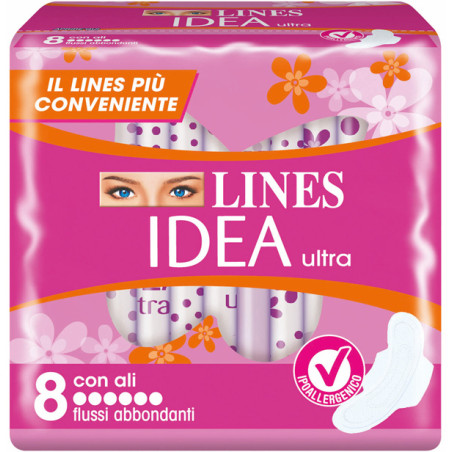 IDEA ULTRA ASSORBENTE FLUSSI ABBONDANTI CON ALI 8 PEZZI IDEA ULTRA ASSORBENTE FLUSSI ABBONDANTI CON ALI 8 PEZZI
