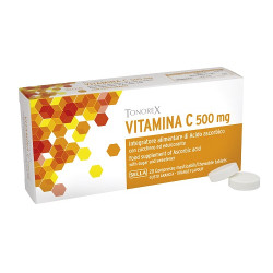Confezione da 20 compresse di Sella Tonorex Vitamina C 500 Mg Integratore Per Le Difese Immunitarie.