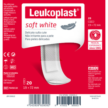 Leukoplast Soft White 72 X 19 Cm 20 Pezzi Leukoplast Soft White 72 X 19 Cm 20 Pezzi