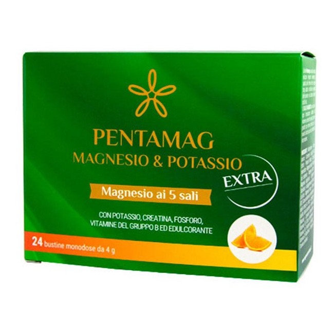 PENTAMAG MAGNESIO E POTASSIO EXTRA 24 BUSTINE DA 4 G PENTAMAG MAGNESIO E POTASSIO EXTRA 24 BUSTINE DA 4 G