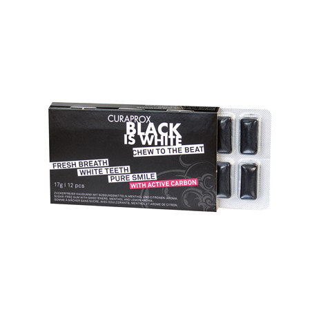 CURAPROX BLACK IS WHITE TO GO CHEWING GUM SLEEVE 12 PEZZI