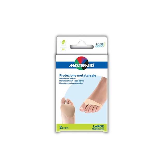 PROTEZIONE MASTER-AID PER METATARSO IN TESSUTO ELASTICO E GEL L 1 PAIO PROTEZIONE MASTER-AID PER METATARSO IN TESSUTO ELASTICO E GEL L 1 PAIO