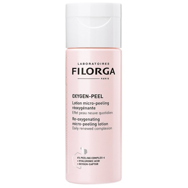 Flacone da 150 ml di Filorga Oxygen Peel Lozione Micro-Peeling Esfoliante. Flacone da 150 ml di Filorga Oxygen Peel Lozione Micro-Peeling Esfoliante.