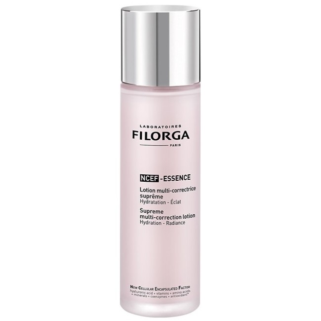 Flacone da 150 ml di Filorga Ncef Essence Lozione Viso Correttrice Idratante Illuminante. Flacone da 150 ml di Filorga Ncef Essence Lozione Viso Correttrice Idratante Illuminante.