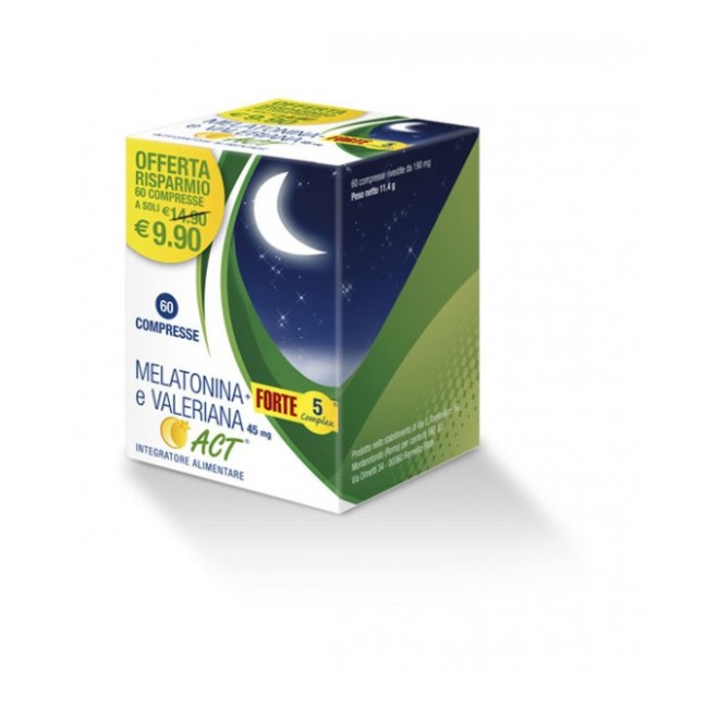 Melatonina E Valeriana Act integratore Per Dormire Bene 60 Compresse Melatonina E Valeriana Act integratore Per Dormire Bene 60 Compresse