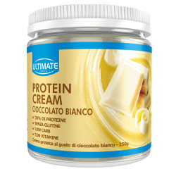 Barattolo da 250 grammi di Ultimate Protein Cream, crema proteica al cioccolato bianco.