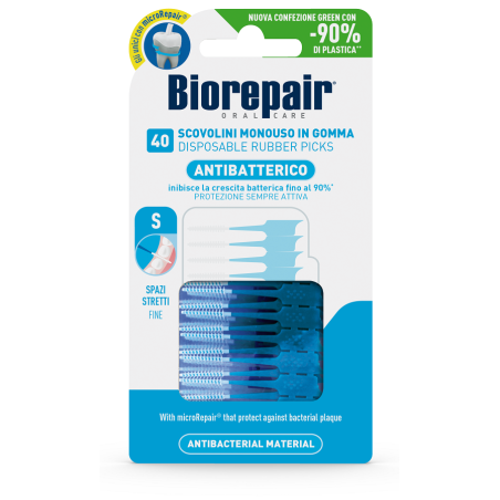 Biorepair Oral Care Antibatterico Scovolini Monouso In Gomma Spazi Stretti 40 Pezzi Biorepair Oral Care Antibatterico Scovolini Monouso In Gomma Spazi Stretti 40 Pezzi