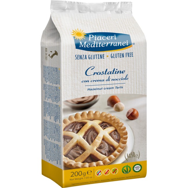 PIACERI MEDITERRANEI CROSTATINA CON CREMA DI NOCCIOLA 4 X 50 G PIACERI MEDITERRANEI CROSTATINA CON CREMA DI NOCCIOLA 4 X 50 G